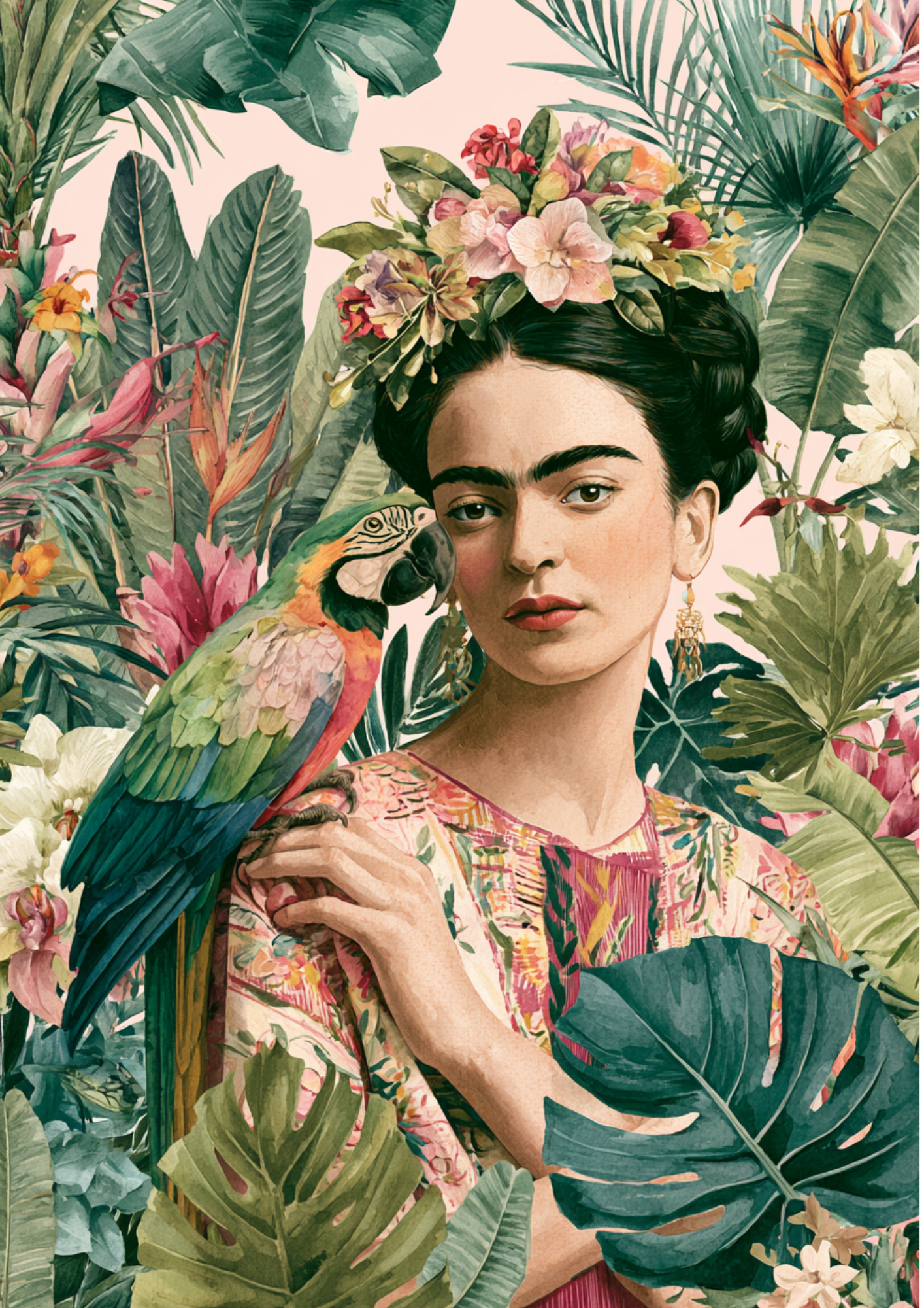 Rice Paper For Decoupage  Frida Kahlo Portrait  Full  Cat. No. 9636