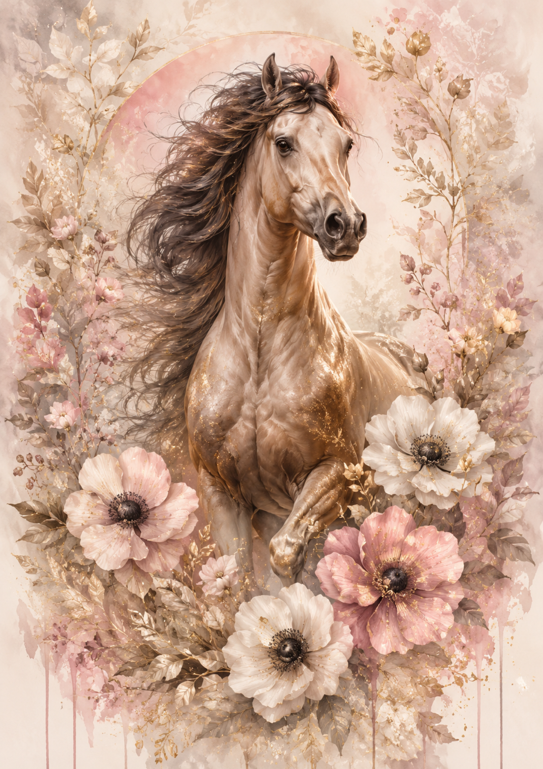 Rice Paper For Decoupage  Horse in Shabby Chic Full  Cat. No. 9656