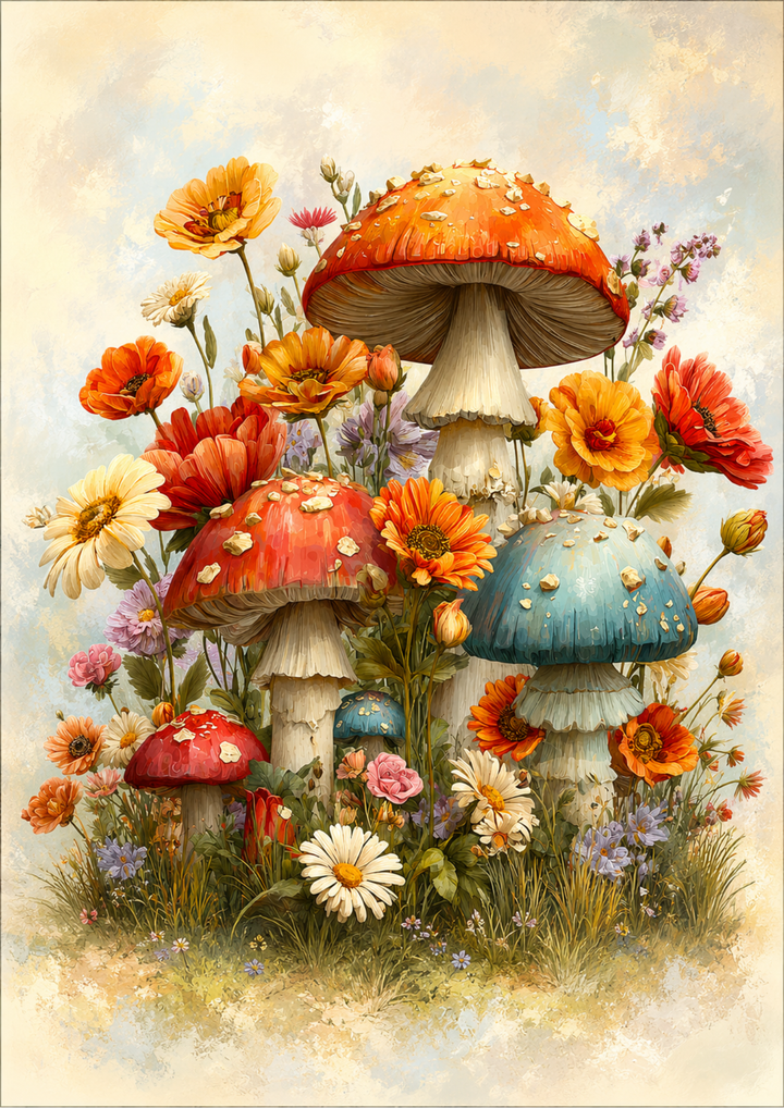 Rice Paper For Decoupage Magic Mushrooms  Full  Cat. No. 9663