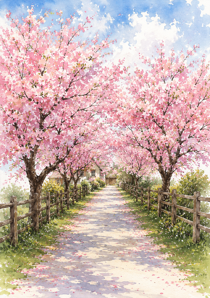 Rice Paper For Decoupage Spring Path   Full  Cat. No. 9665