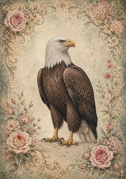 Rice Paper For Decoupage Vintage Eagle Full  Cat. No. 9719