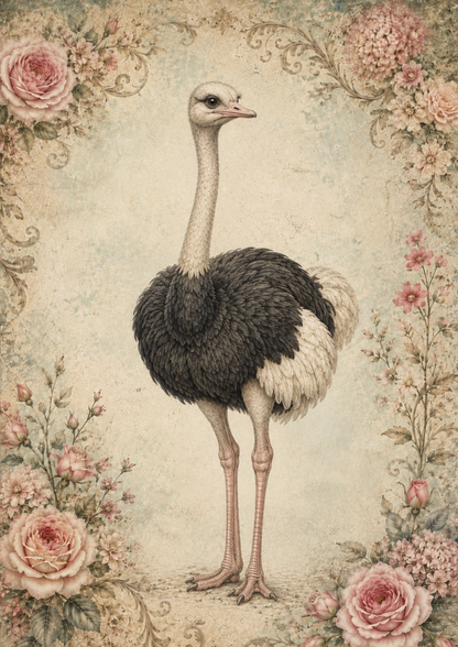 Rice Paper For Decoupage Vintage Ostrich Full  Cat. No. 9720