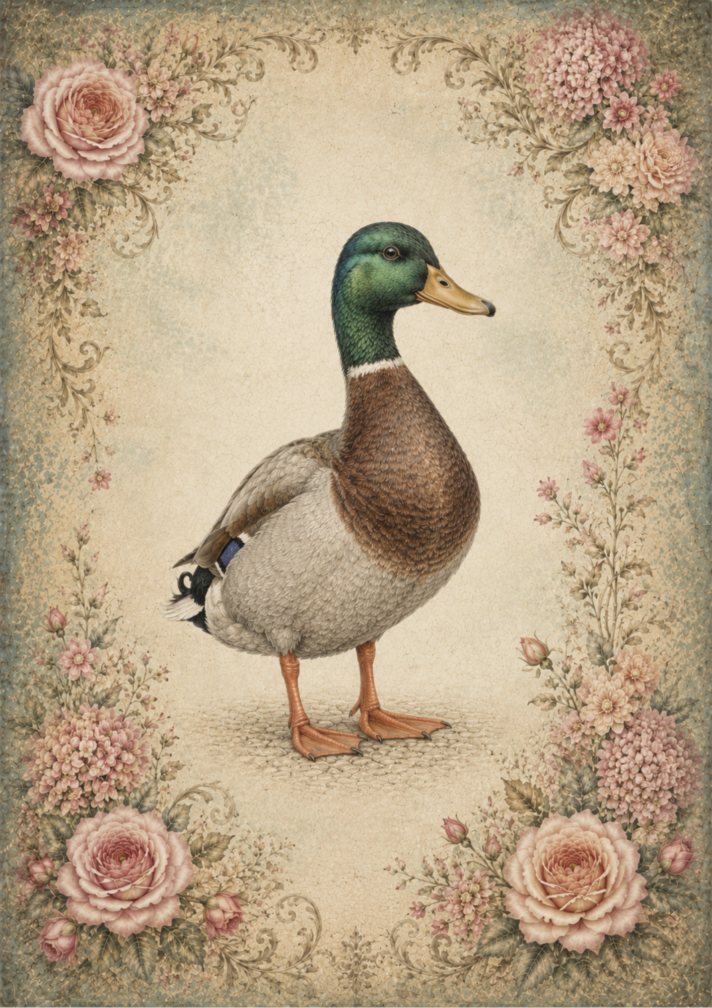 Rice Paper For Decoupage Vintage Wild Duck Full  Cat. No. 9721