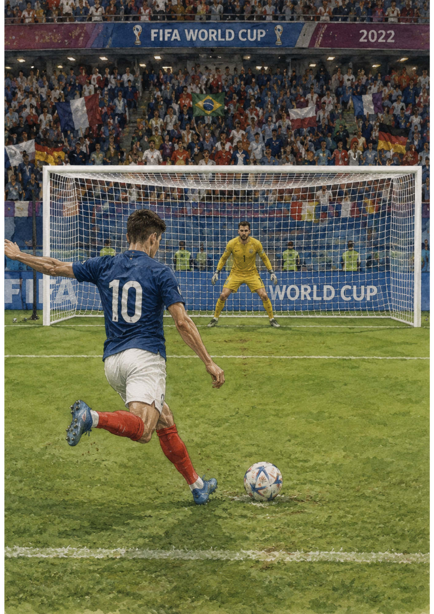 Rice Paper For Decoupage Football Player  / Penalty Kick Full  Cat. No. 9728