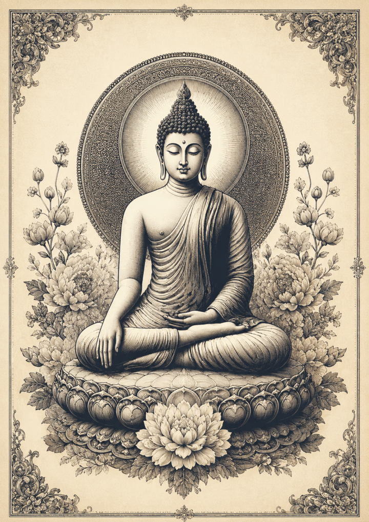 Rice Paper For Decoupage Vintage Buddha Meditation Full Cat. No. 9775
