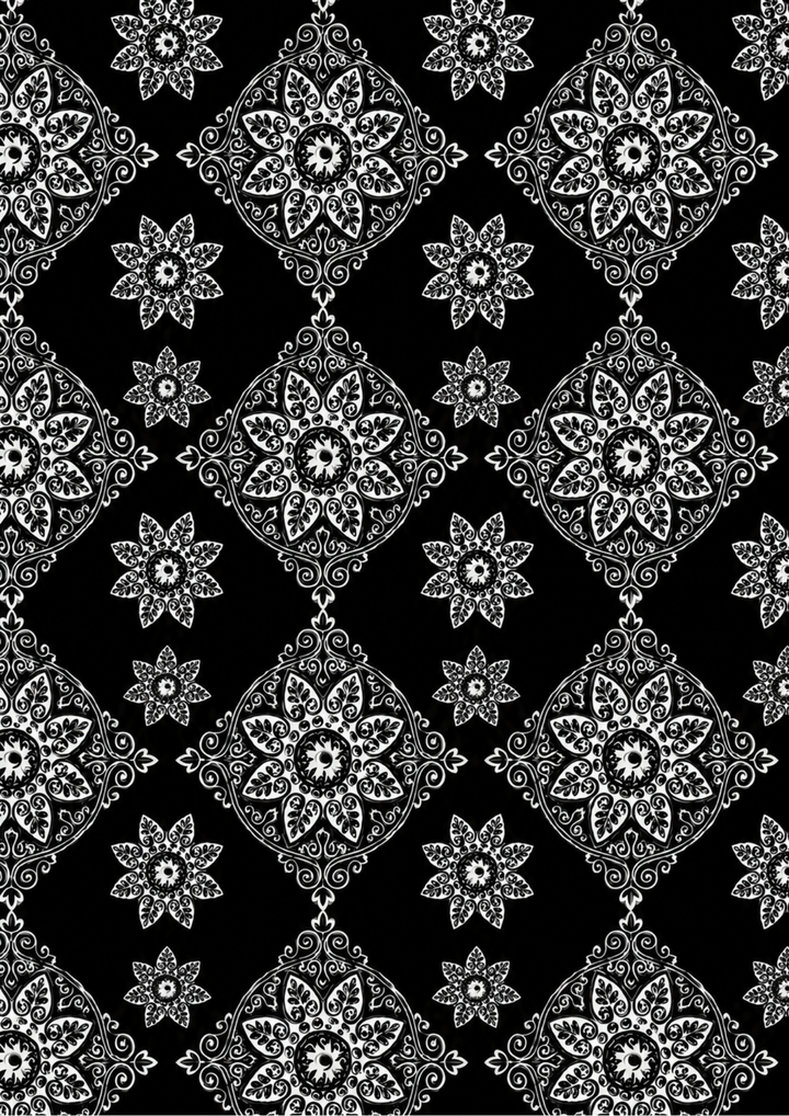 Rice Paper For Decoupage Moroccan Black Tile Pattern Full Cat. No. 9781