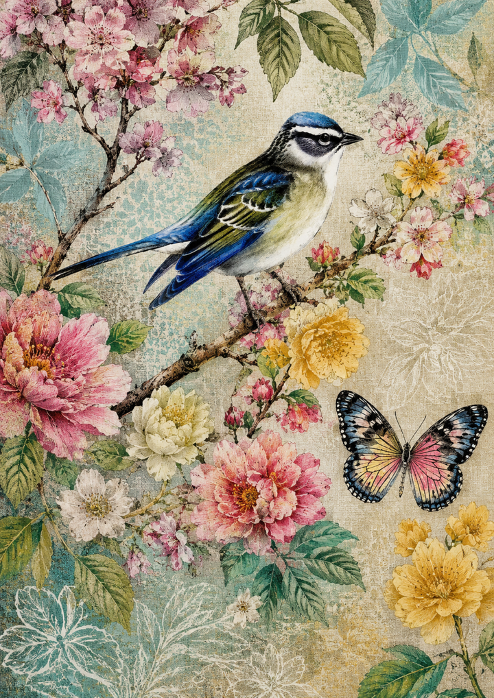 Rice Paper For Decoupage Romantic Bird Song Full Cat. No. 9796