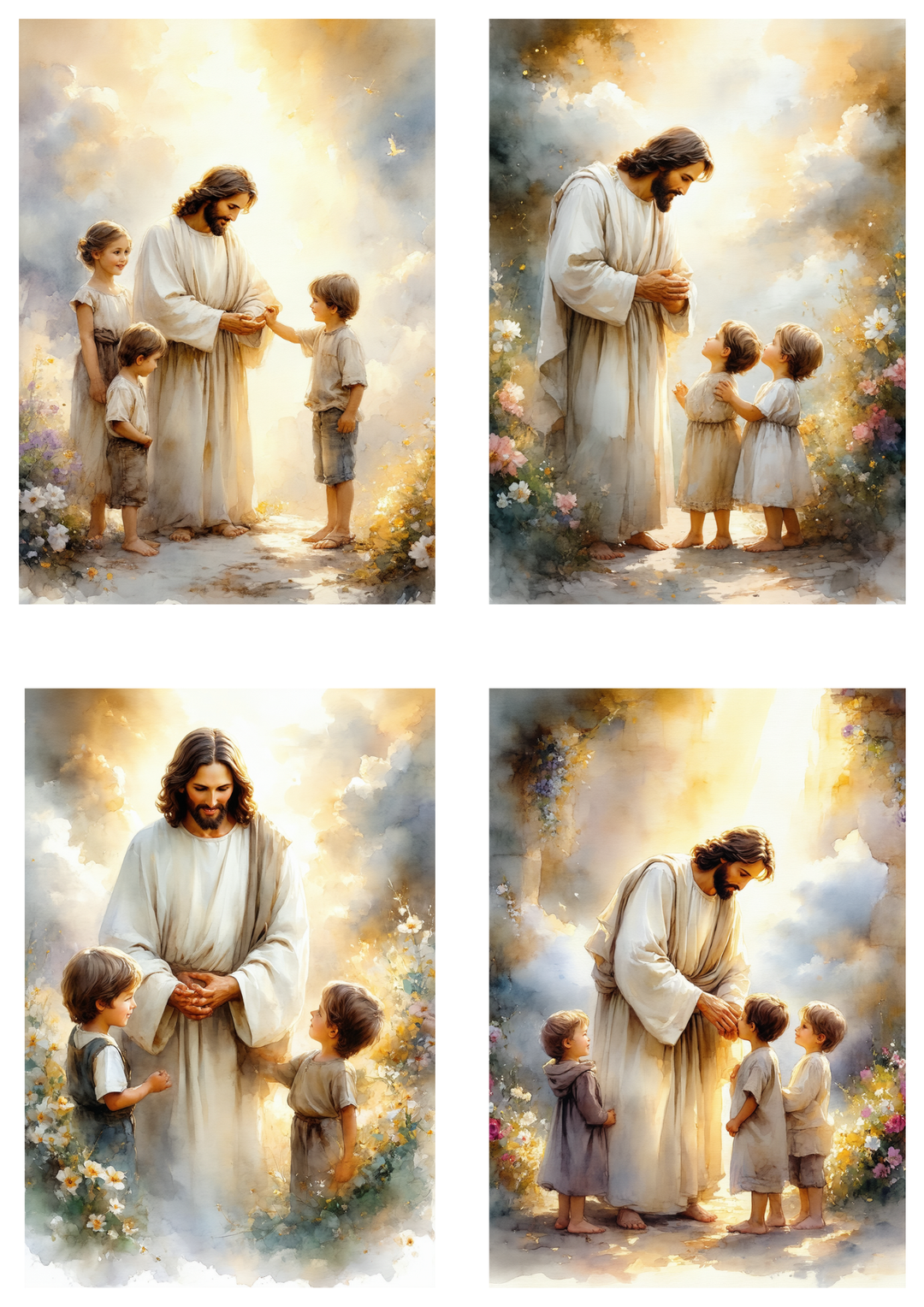 Rice Paper For Decoupage Jesus &amp; Children Collage Cat. No. 9800