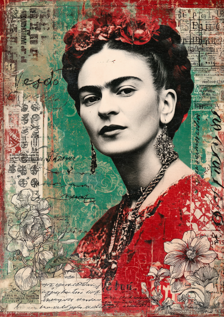Rice Paper For Decoupage Frida Kahlo Portrait Full Cat. No. 9809