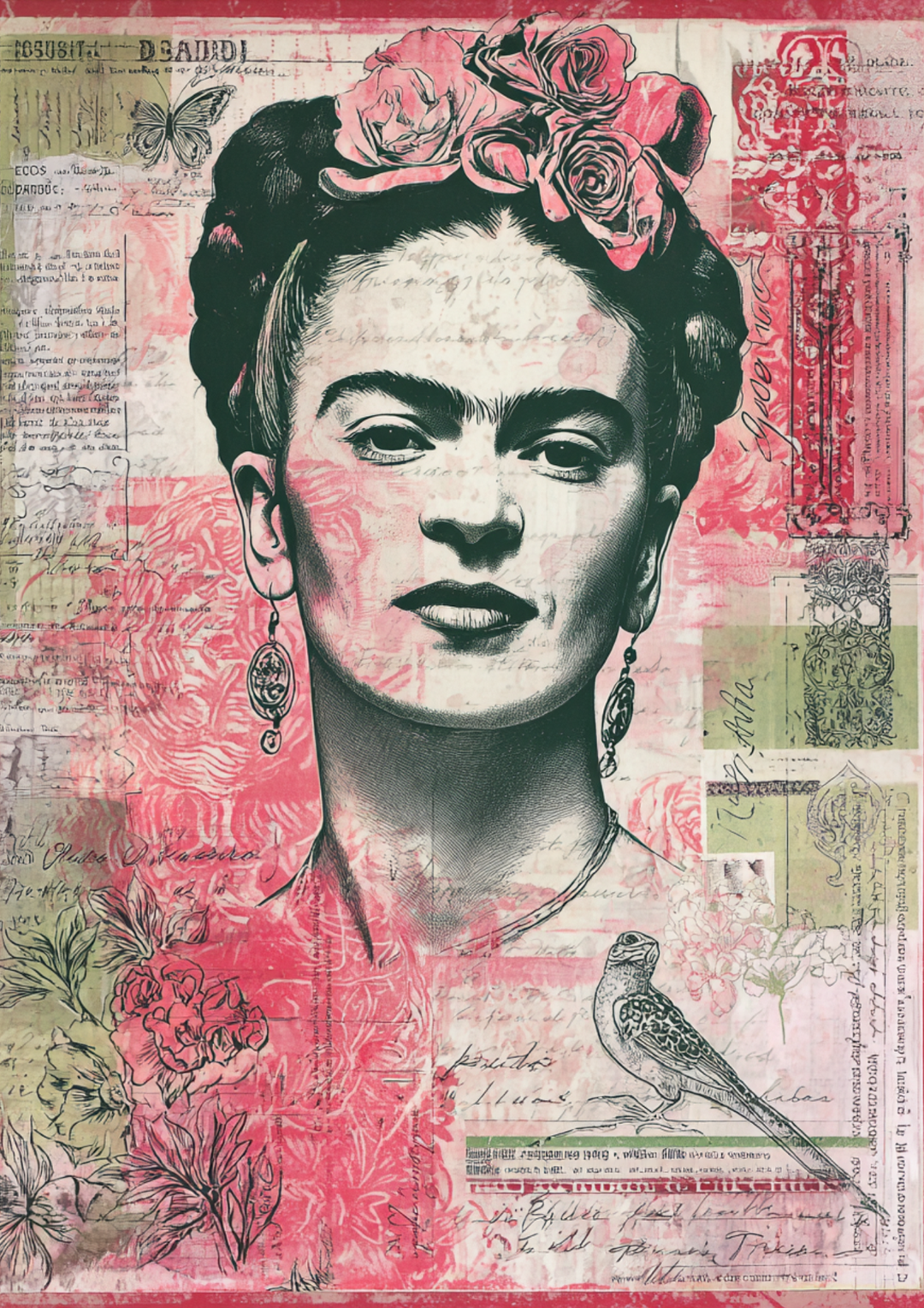 Rice Paper For Decoupage Frida Kahlo Portrait Full Cat. No. 9810