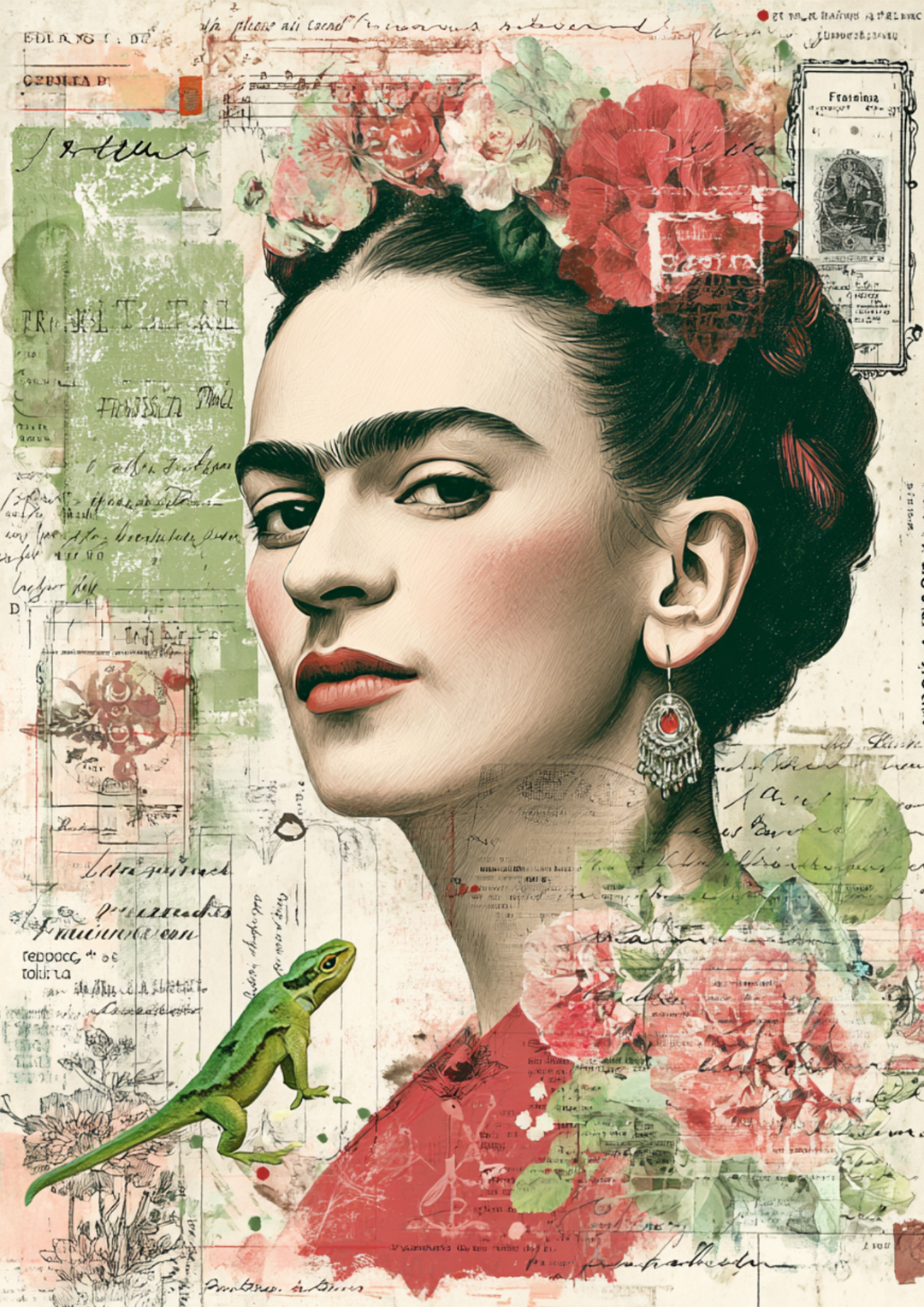 Rice Paper For Decoupage Frida Kahlo Portrait Full Cat. No. 9813