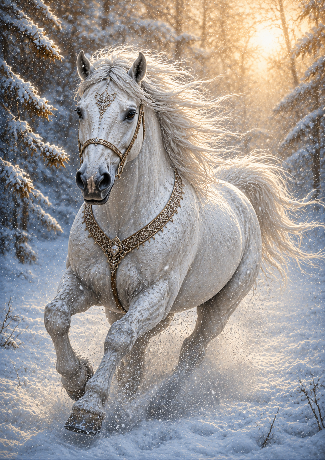 Rice Paper For Decoupage  Winter Galloping Horse  Full Cat. No. 9862