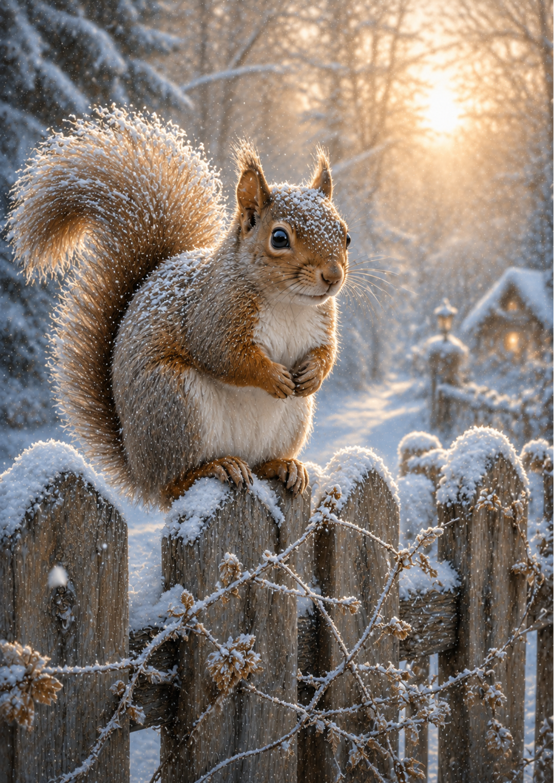 Rice Paper For Decoupage  Winter Squirrel  Full Cat. No. 9863