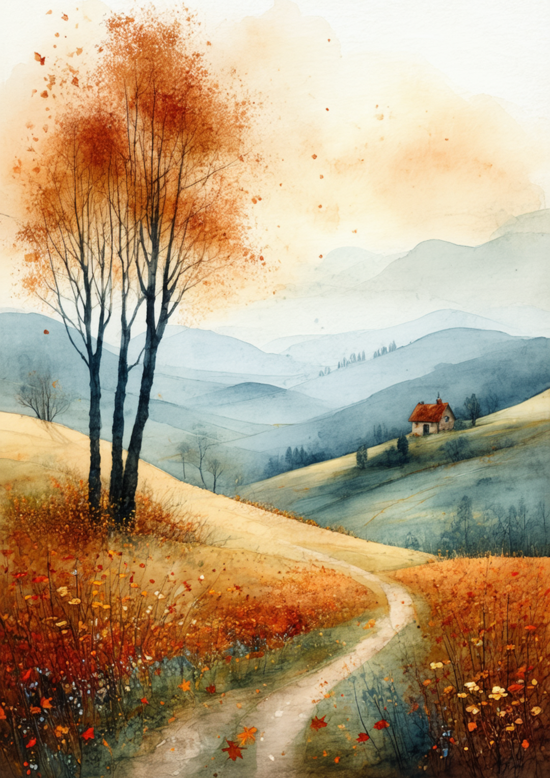 Rice Paper For Decoupage Autumn Landscape Full  Cat. No. 9980