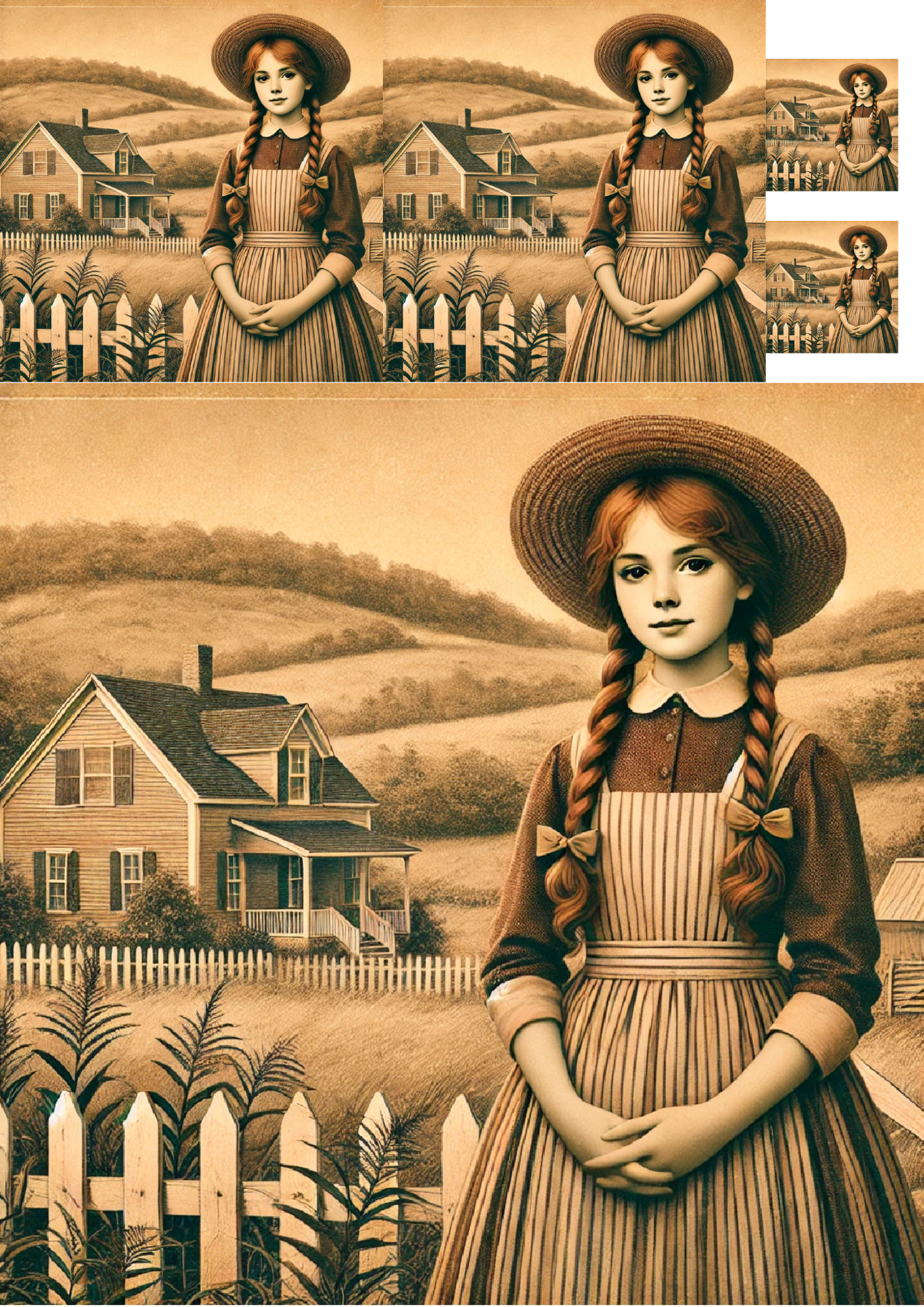 Reispapier für Decoupage Anne auf Green Gables Vintage Collage Kat. Nr. 1257