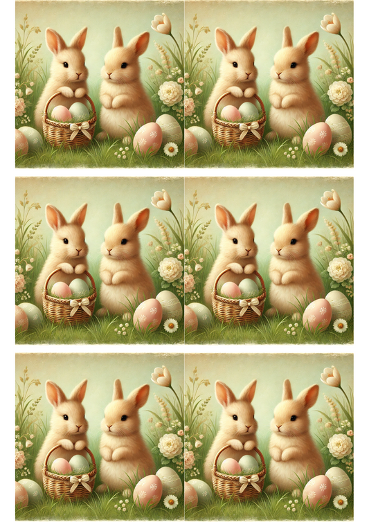 Reispapier für Decoupage-Osterhasen-Collage Kat. Nr. 2819