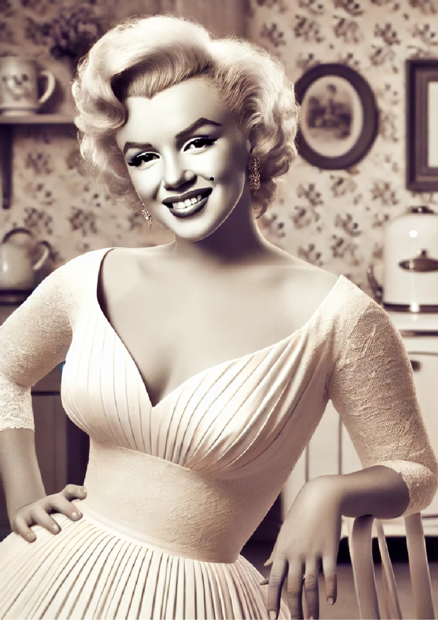Reispapier für Decoupage Marilyn Monroe im weißen Kleid, vollständige Kat.-Nr. 1346