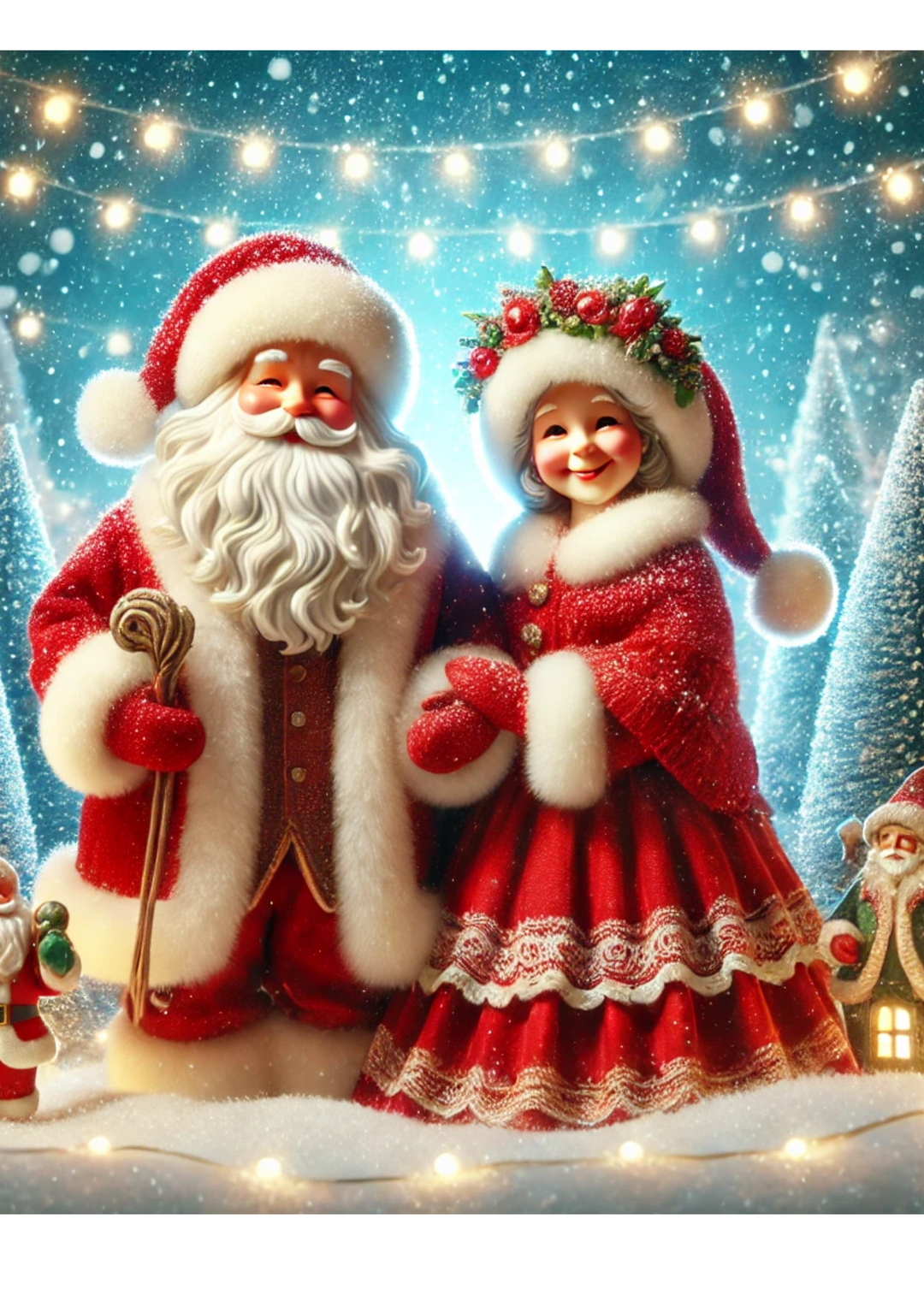Rice Paper For Decoupage Mr. and Mrs. Claus Full, Cat. No. 2159