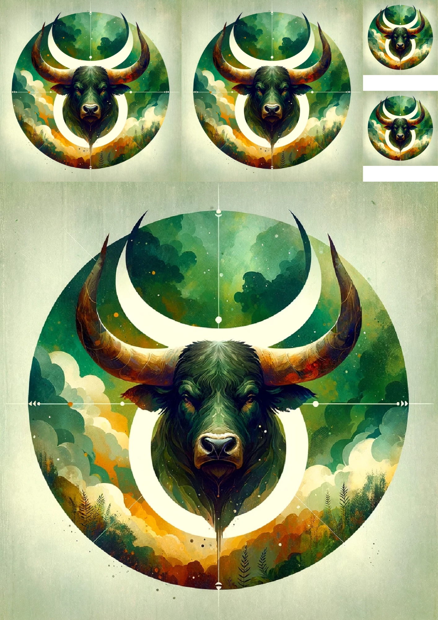 Reispapier für Decoupage Stier Collage Katze Nr. 995