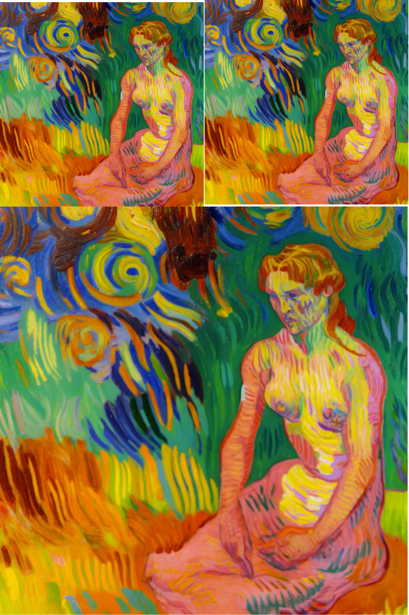 Reispapier für Decoupage Weiblicher Akt im Van Gogh Stil 2 Kat. Nr. 332
