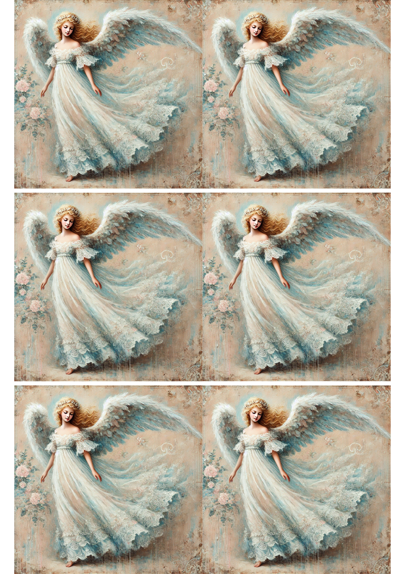 Reispapier für Decoupage Engel Shabby Chic Collage Kat. Nr. 1726