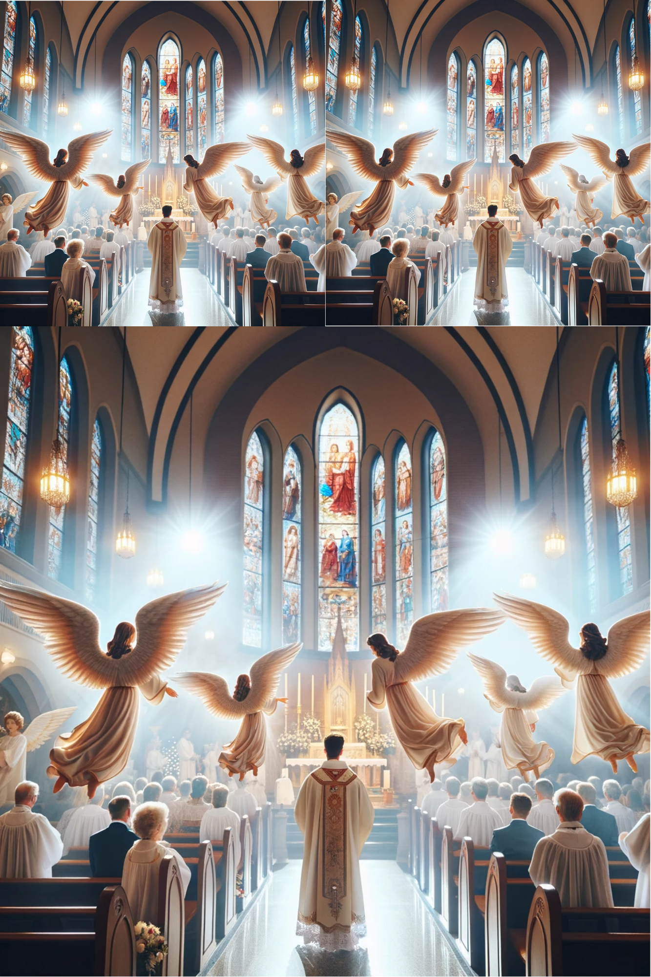 Reispapier für Decoupage-Engel während der Heiligen Messe in der Kirche Kat. Nr. 366