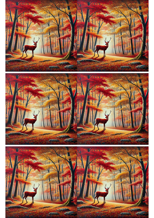 Reispapier für Decoupage-Collage „Hirsch im Herbst“ Kat. Nr. 1734