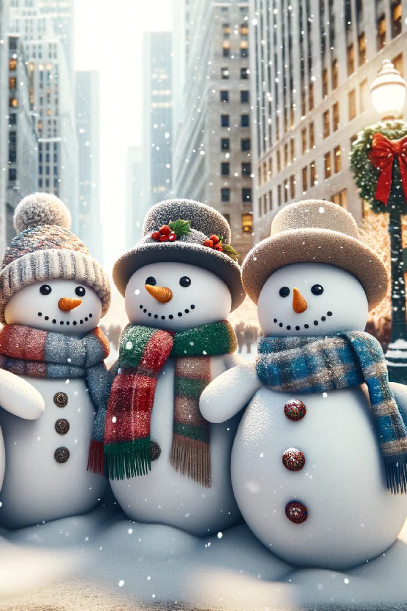 Rice Paper for Decoupage Snowmen in the City Full Cat. No. 408