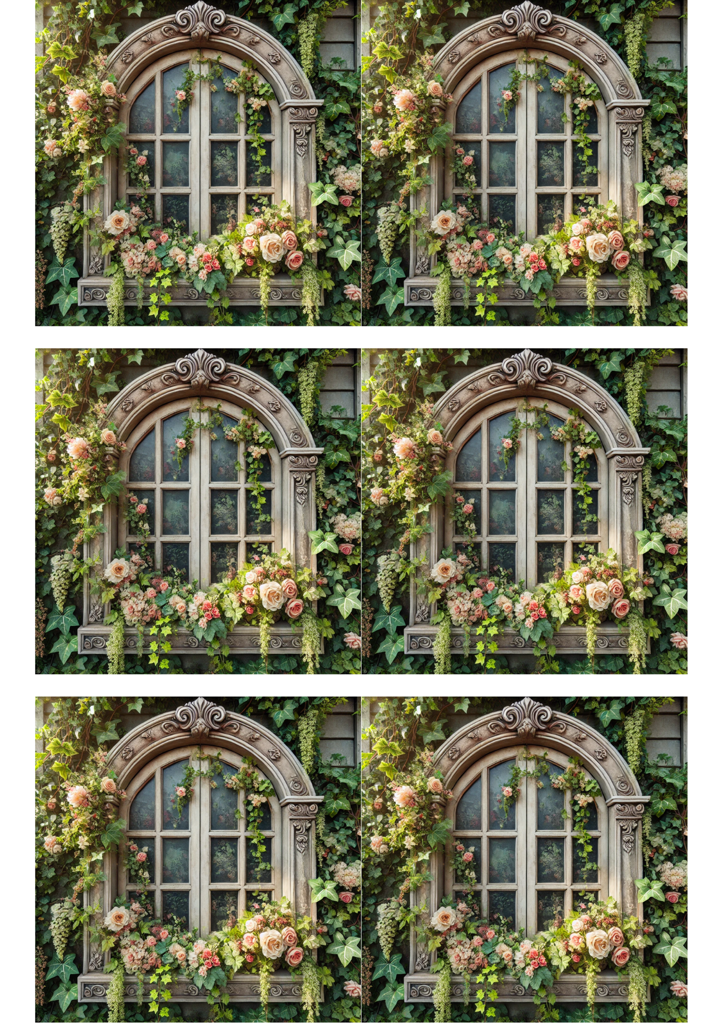 Rice Paper for Decoupage Beautiful Window Collage Cat. No. 1718