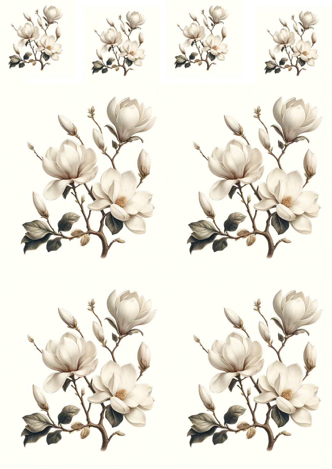 Reispapier für Decoupage Weiße Magnolien Kat. Nr. 634