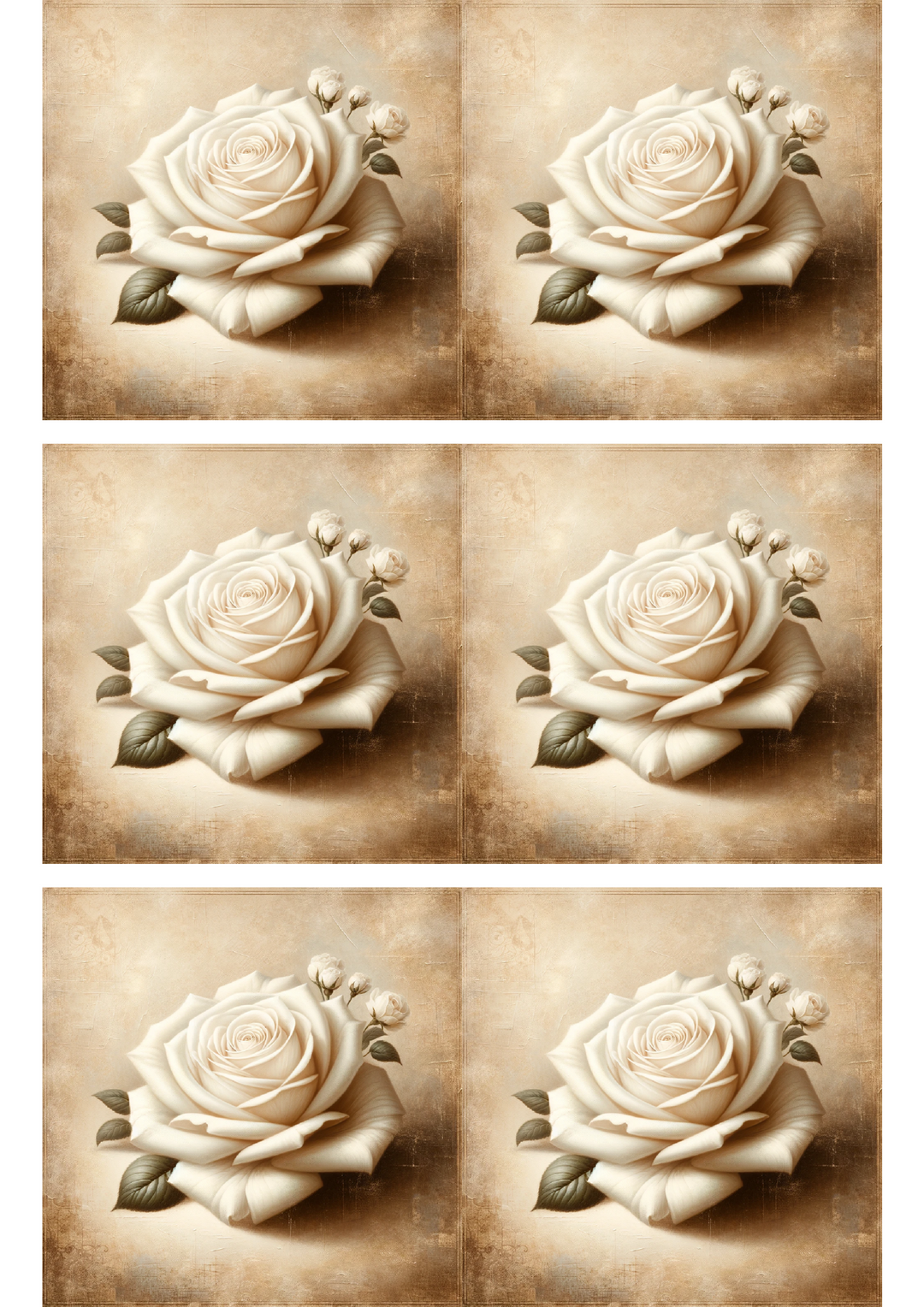Reispapier für Decoupage Weiße Rose Vintage Collage Kat. Nr. 1666