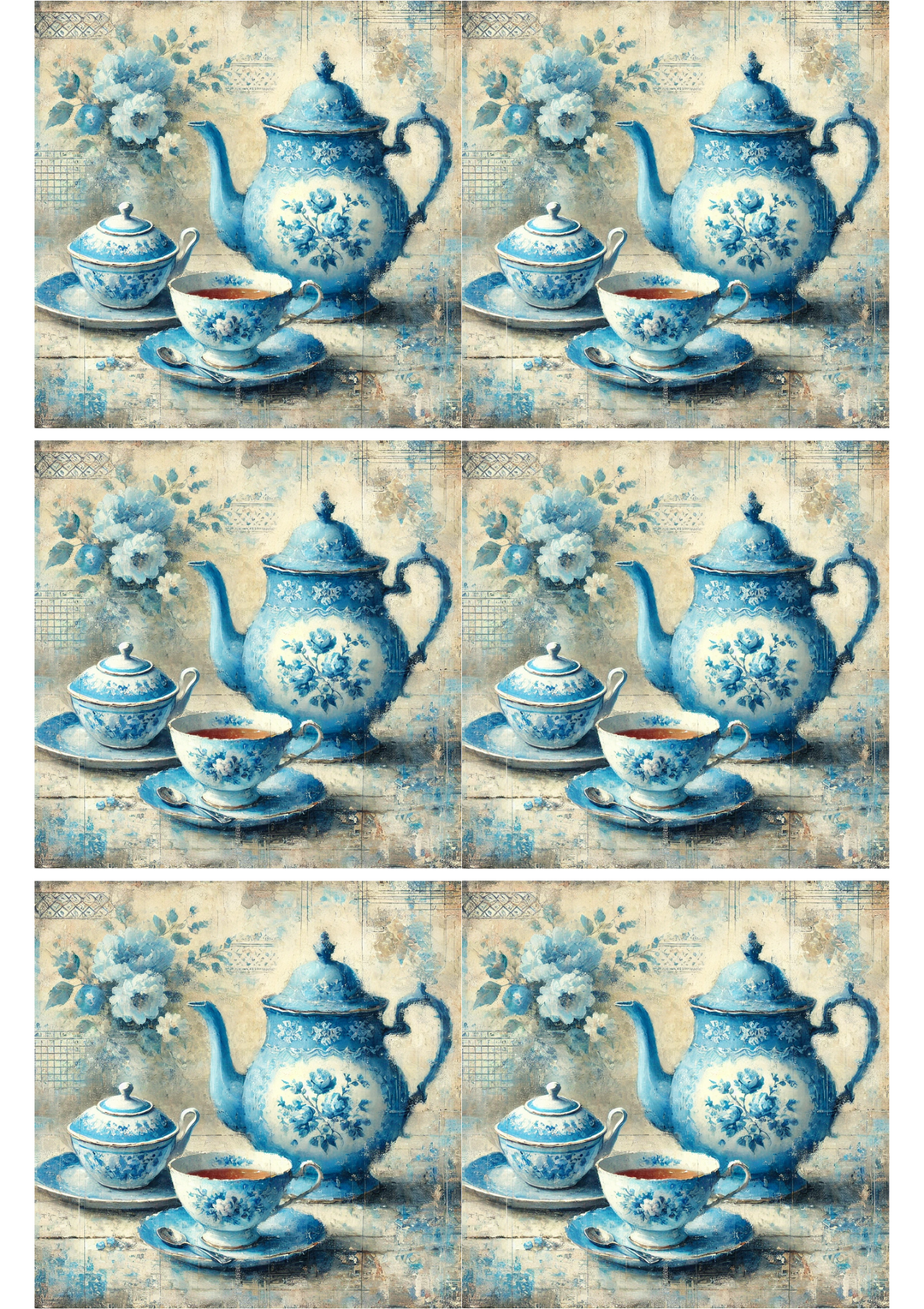 Reispapier für Decoupage Blaue chinesische Porzellancollage Kat. Nr. 1770