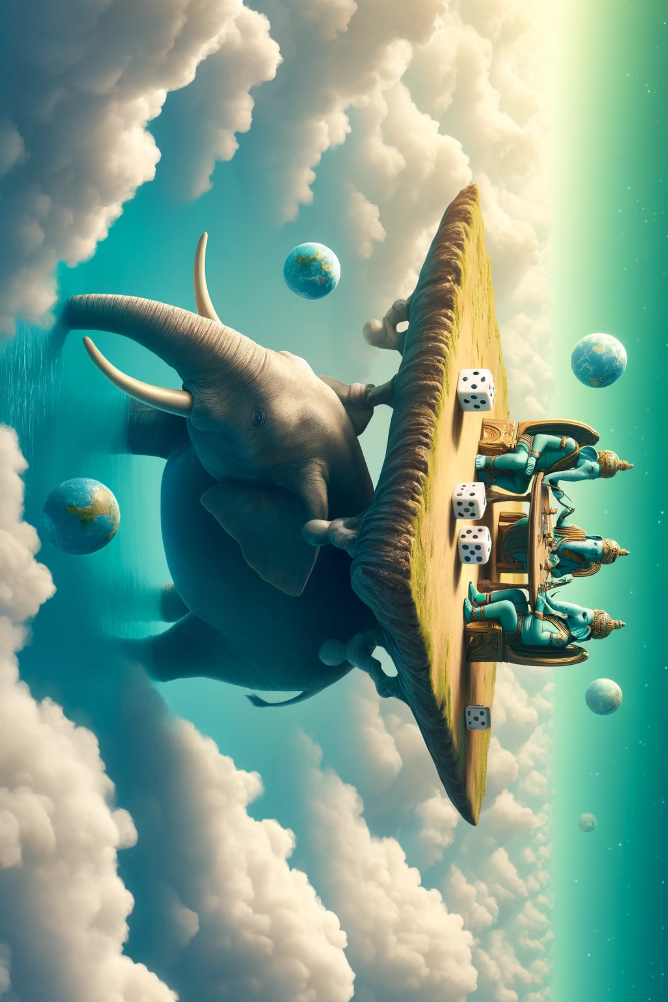 Rice Paper for Decoupage Gods Play Dice on an Elephant 2 Full Cat. No. 91