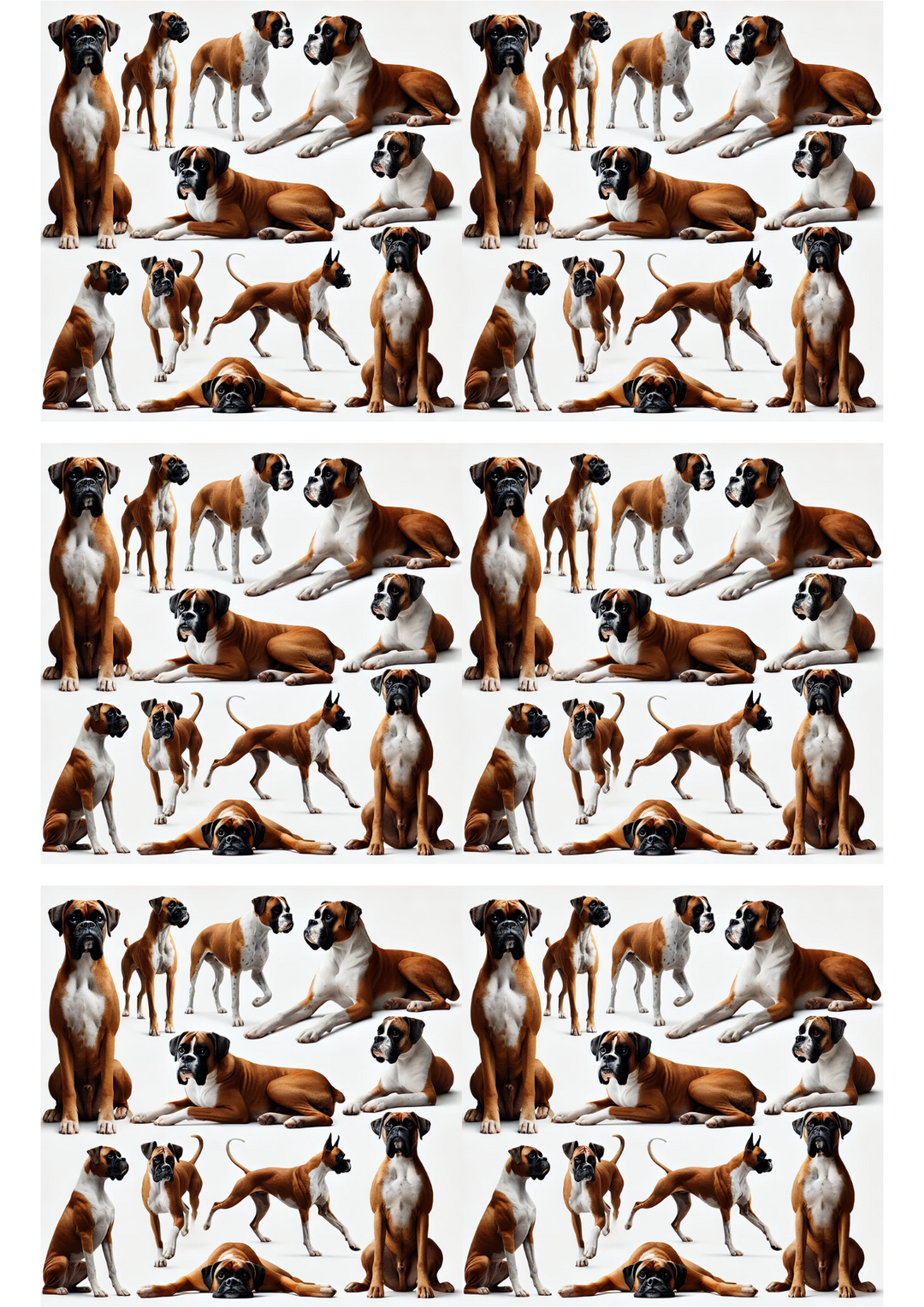 Rice Paper For Decoupage Boxer Dog In Different Poses Collage Cat. No. 2955