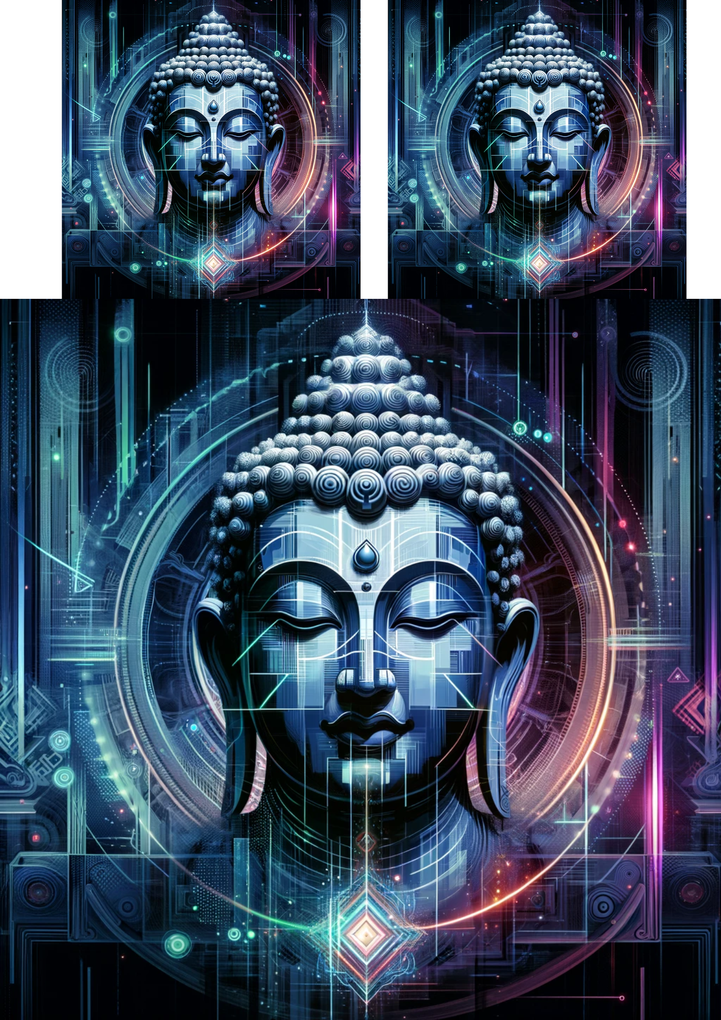 Reispapier für Decoupage Buddha Futuristische Katze Nr. 84