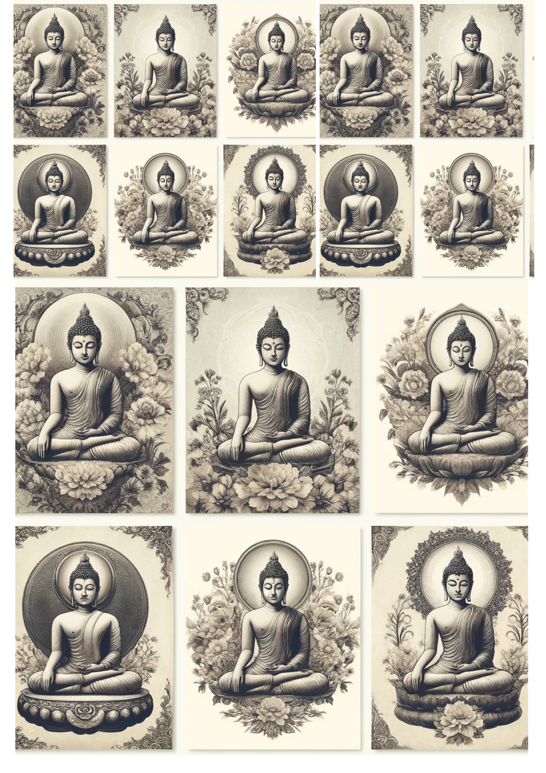 Reispapier für Decoupage Buddha Vintage Collage Kat. Nr. 445