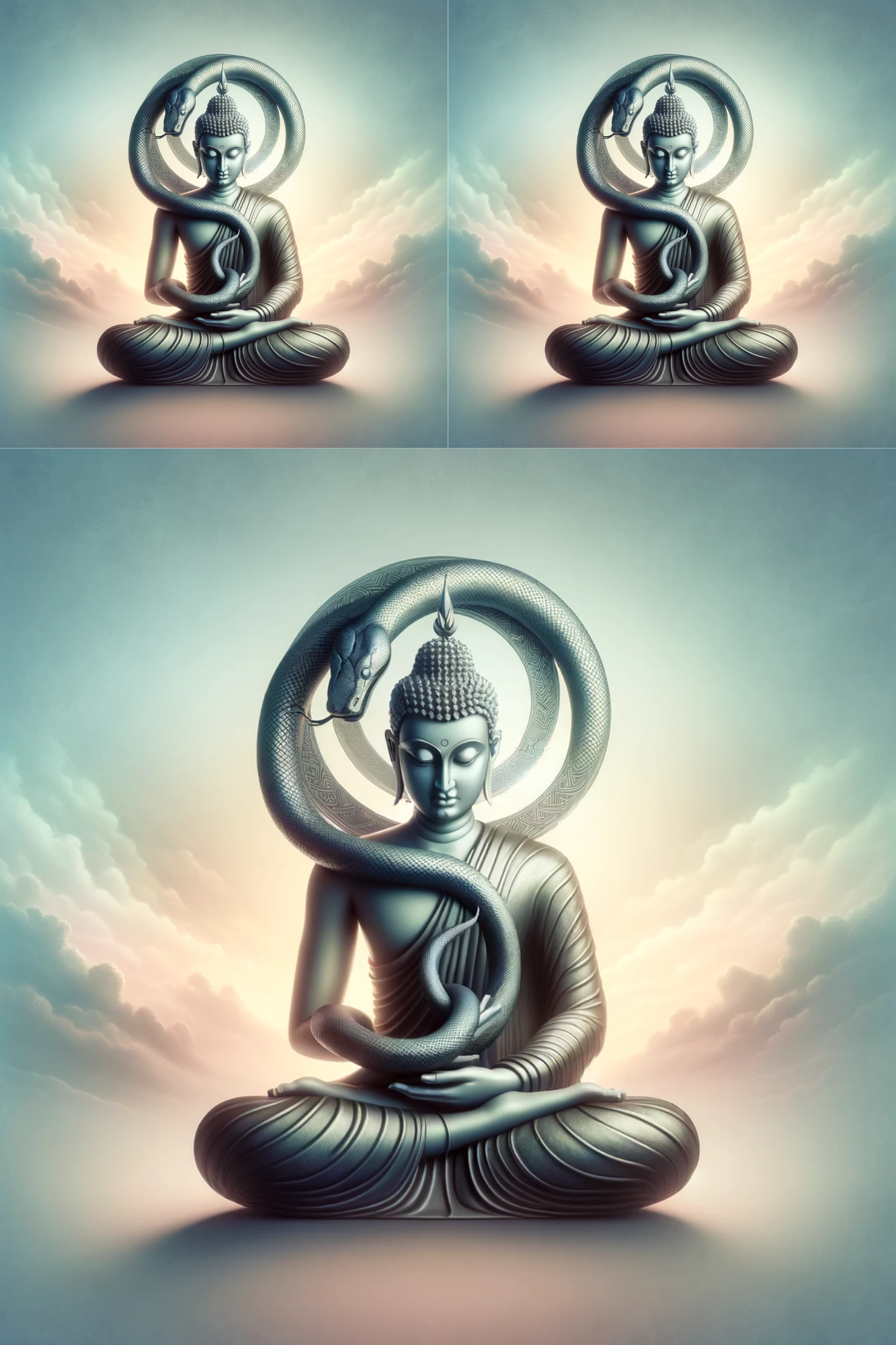 Reispapier für Decoupage Buddha mit Schlange, Kat. Nr. 80