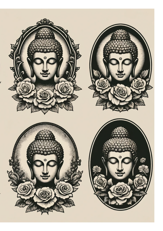 Reispapier für Decoupage Buddha Retro Meditation Full Cat Nr. 639