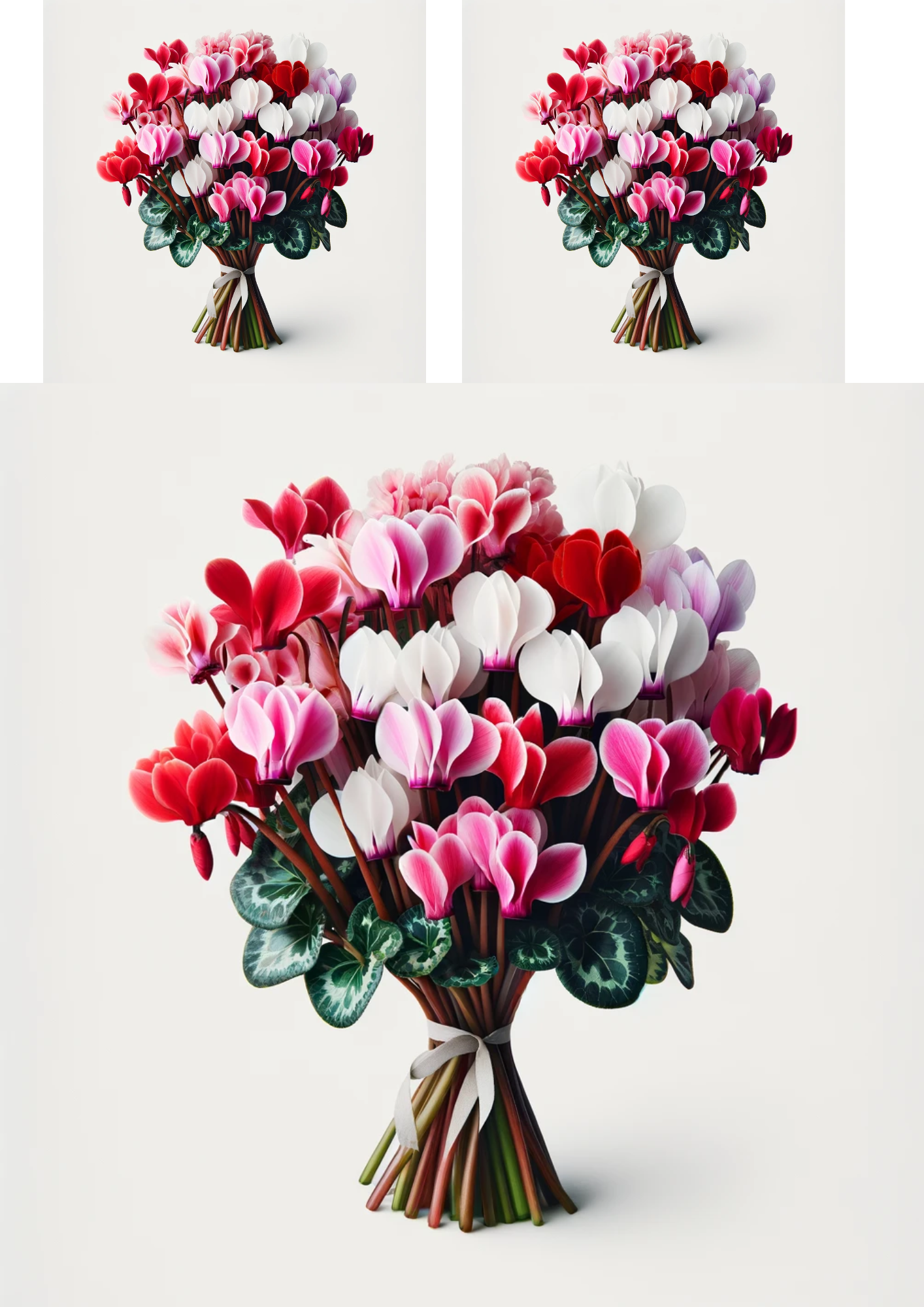 Rice Paper For Decoupage Cyclamen Bouquet Collage Cat No. 656