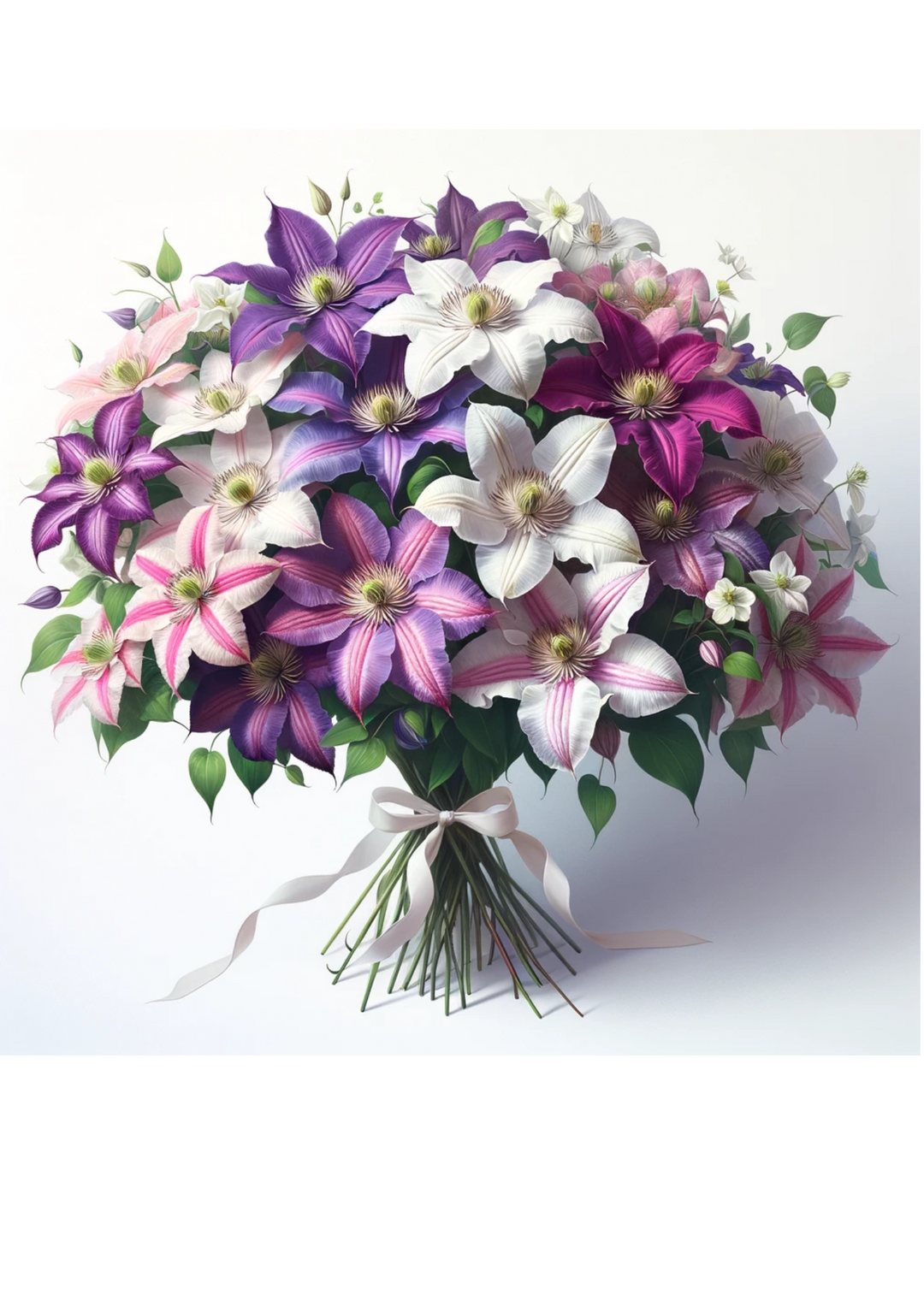 Reispapier für Decoupage, Clematis-Bouquet, vollständige Kat.-Nr. 681