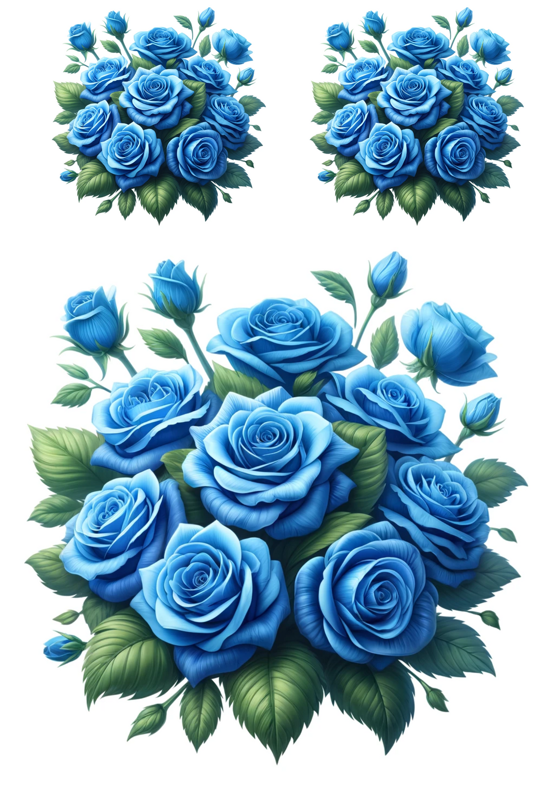 Reispapier für Decoupage, Strauß blauer Rosen, Collage, Kat. Nr. 708