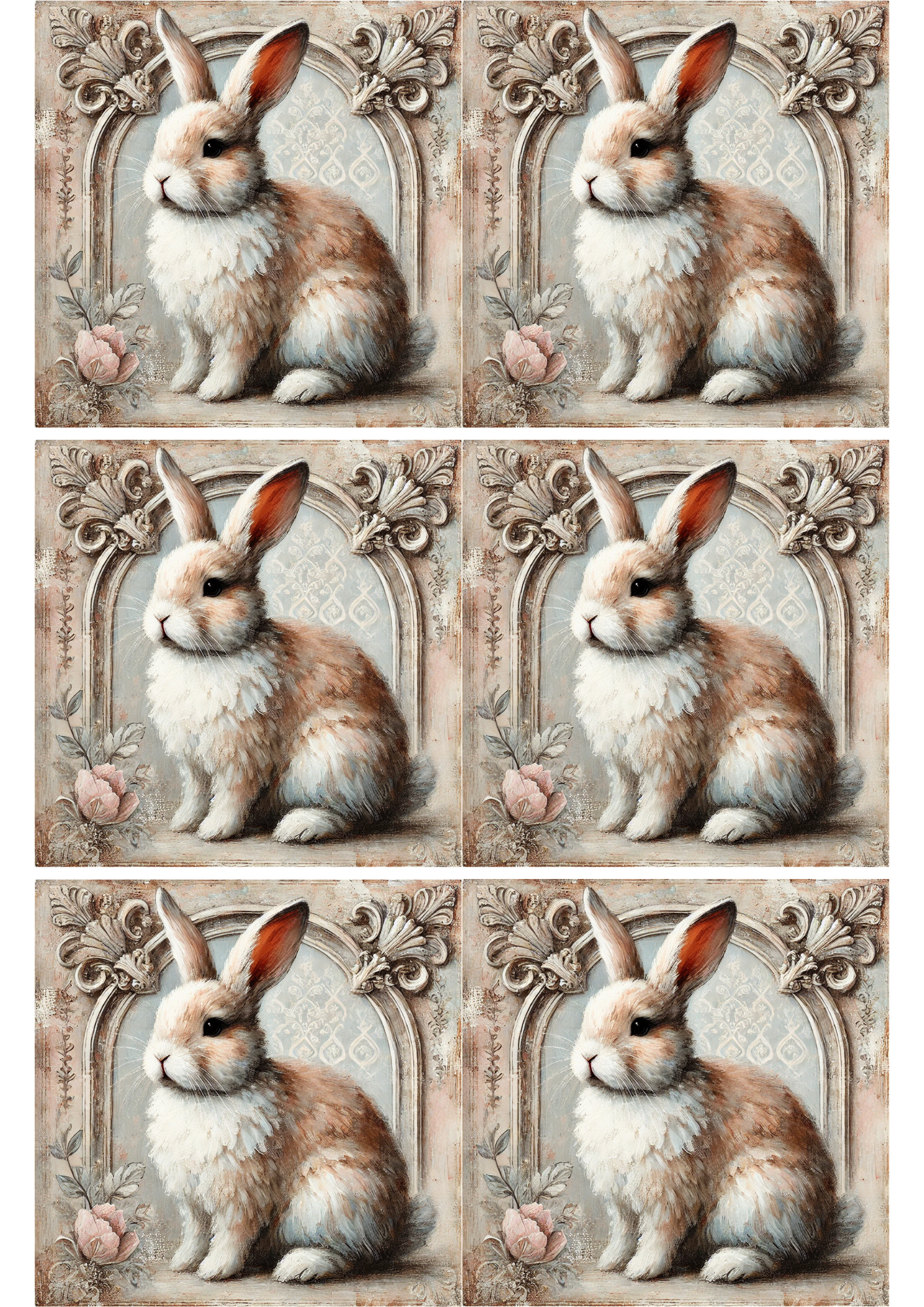 Reispapier für Decoupage Bunny Shabby Chic Collage Kat. Nr. 1772