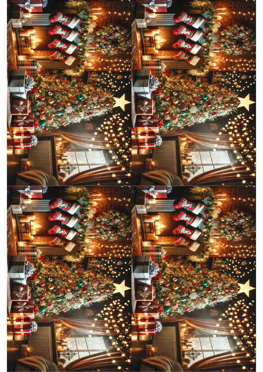 Rice Paper for Decoupage Christmas Tree and Gifts Collage Cat. No. 1498