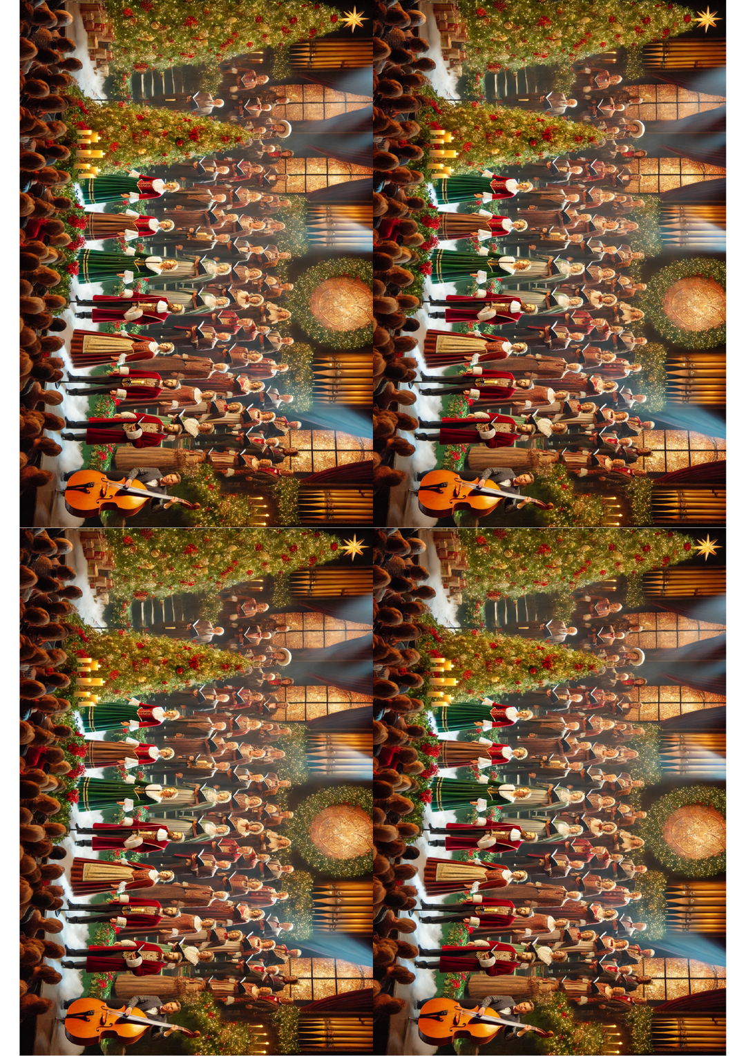 Rice Paper for Decoupage Christmas Choir Collage Cat. No. 1504