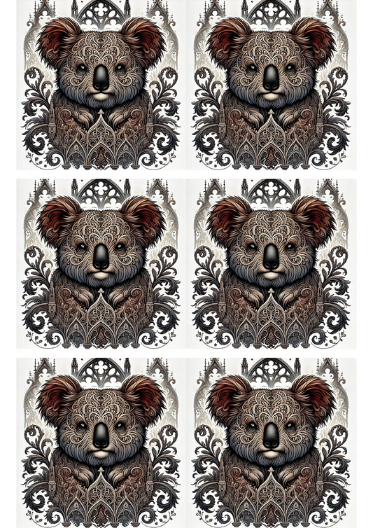 Reispapier für Decoupage Coala Bear Gothic Style Collage Kat. Nr. 1704