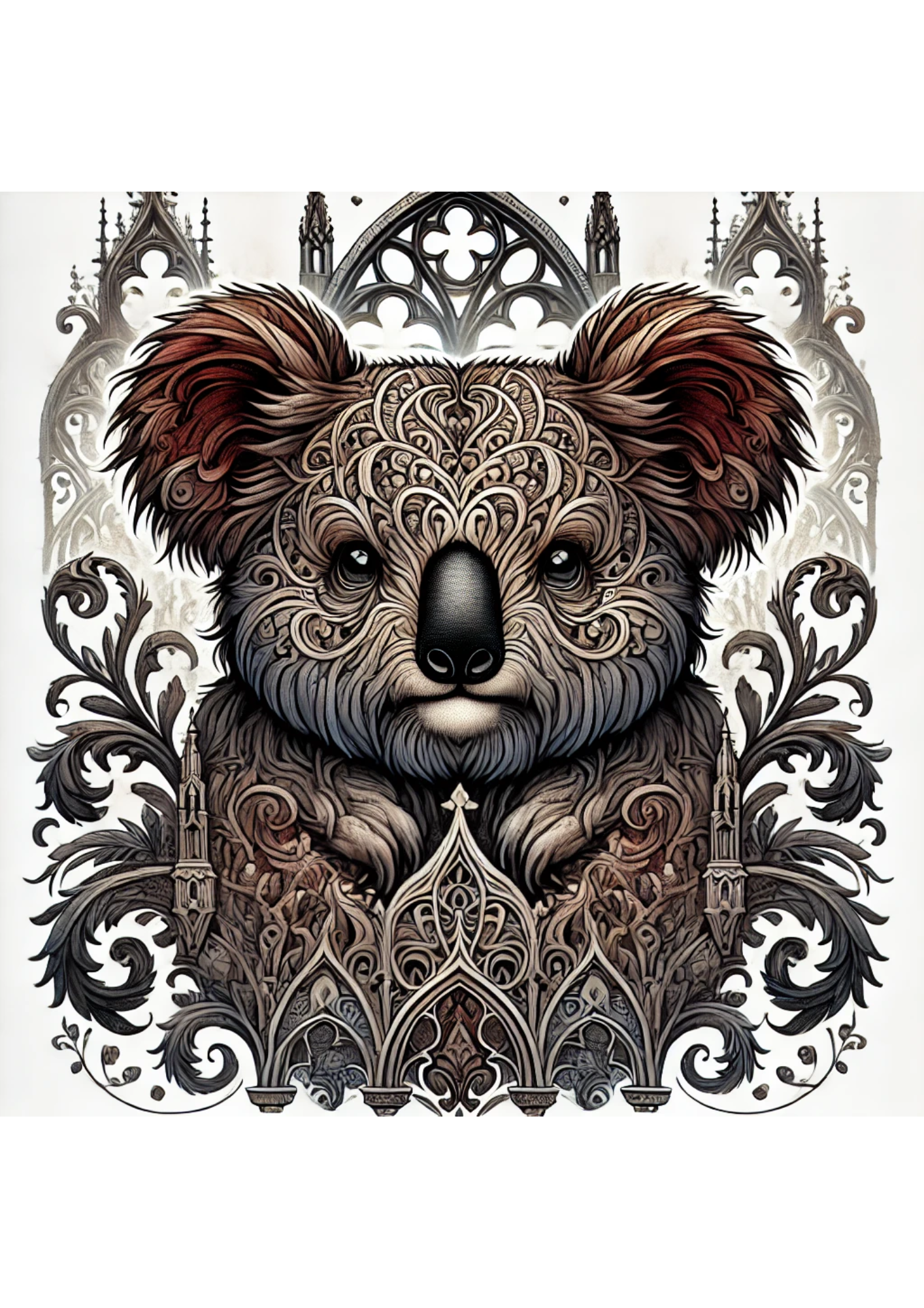 Reispapier für Decoupage Coala Bear Gothic Style Full Kat. Nr. 1705