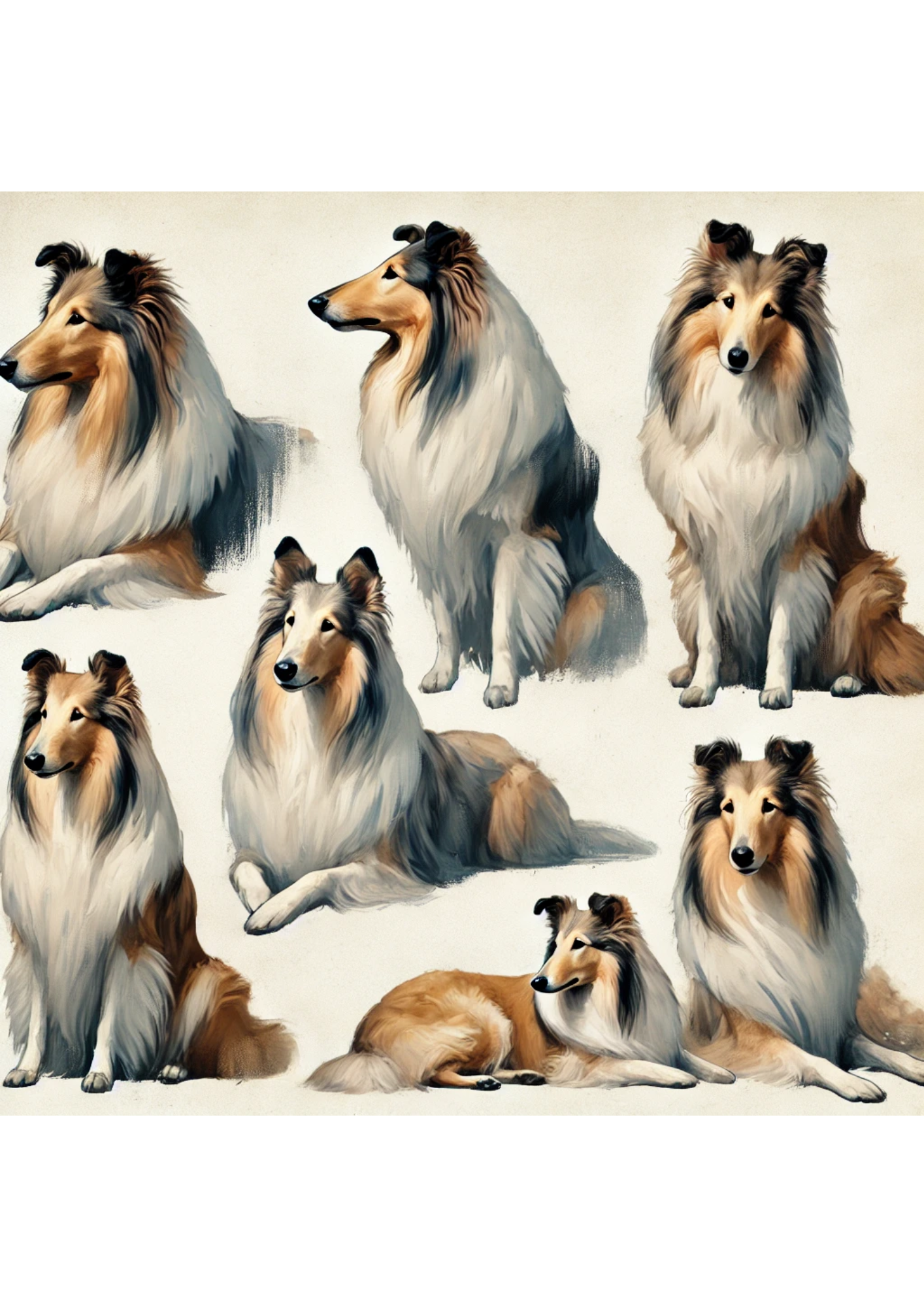 Reispapier für Decoupage Collie in verschiedenen Positionen Shabby Chic Full Kat. Nr. 2970