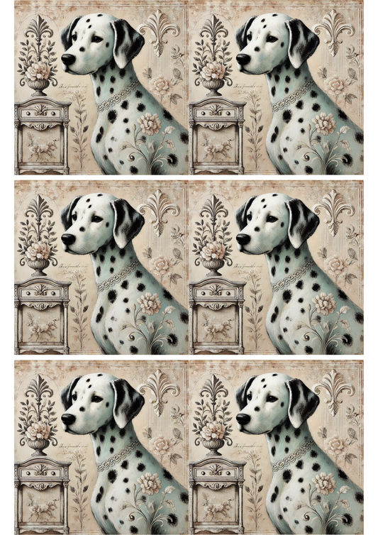 Reispapier für Decoupage Dalmatiner-Hundecollage Kat. Nr. 1807