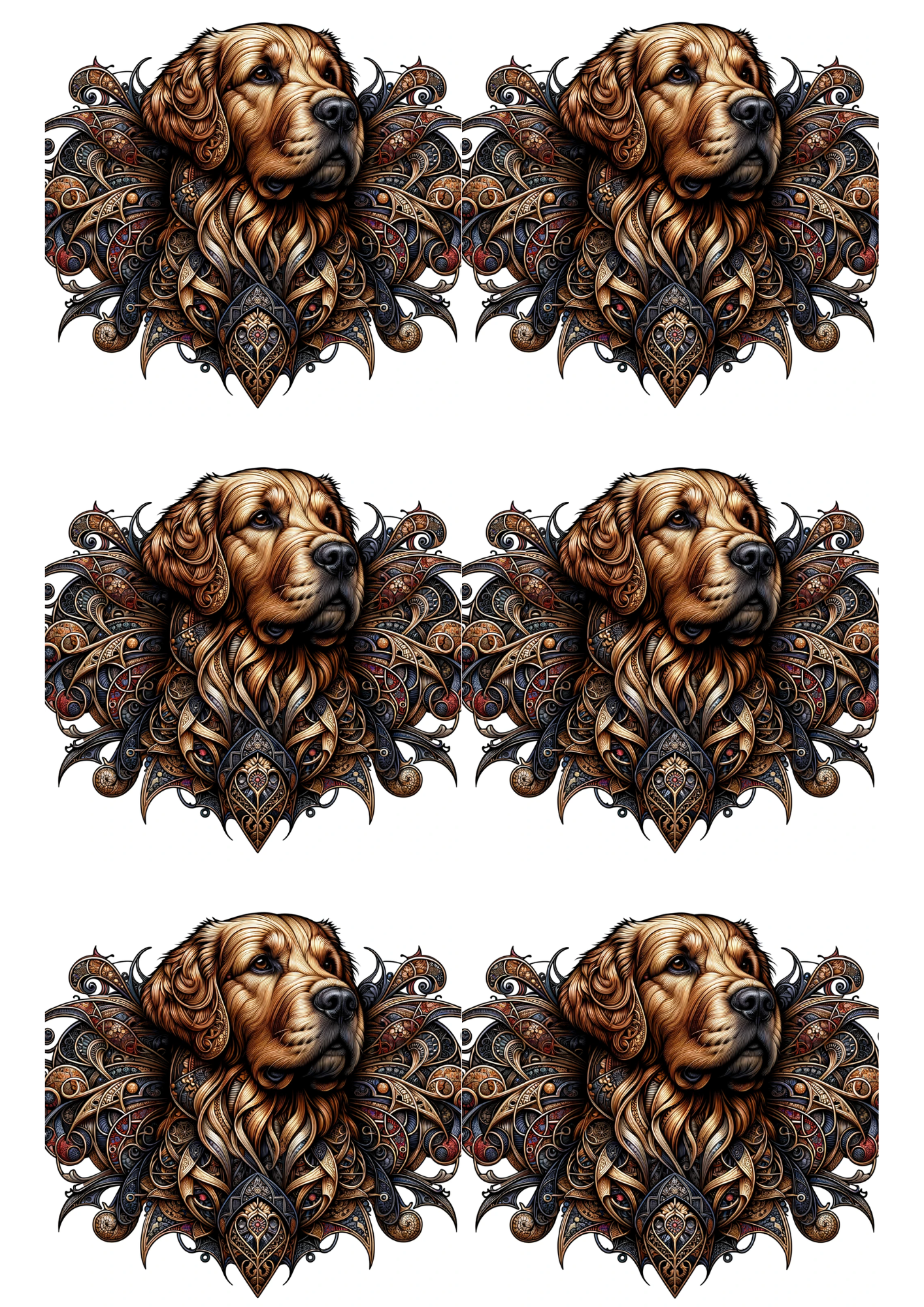 Reispapier für Decoupage Golden Retriever Hundecollage Kat. Nr. 1710