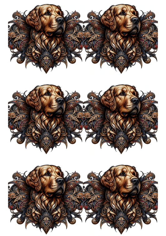 Reispapier für Decoupage Golden Retriever Hundecollage Kat. Nr. 1710